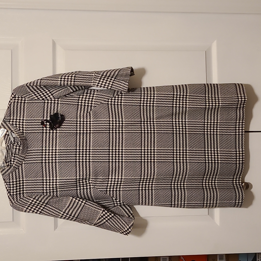 H&M Dress Plaid Sequin Beaded Swan Details Sz 8